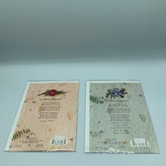 Pressed Flower Cards - Set of 2 - Picture 2 of 2